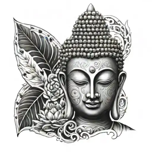 Buddha Portrait Tattoo In Back Ground Have A Nice Mandala Art