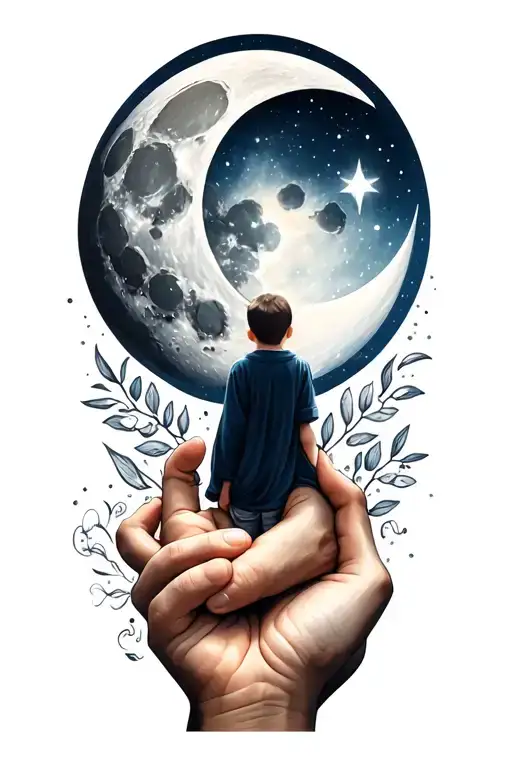 Moon For My Son Holding Hands