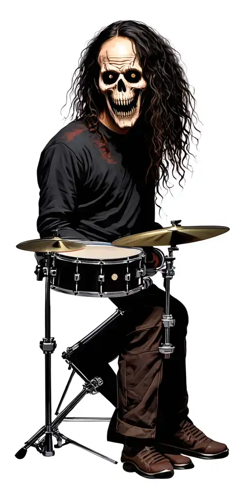 Horror Drummer Sitting Behind A Drumset