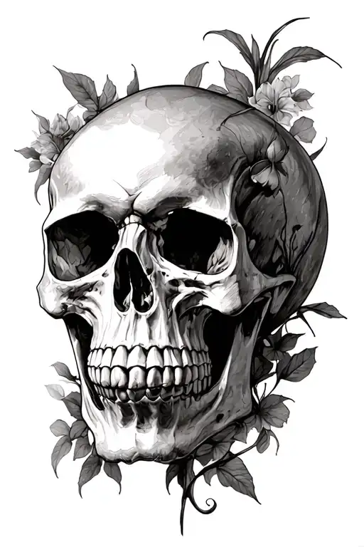 Skull Soft Shading More Line Work