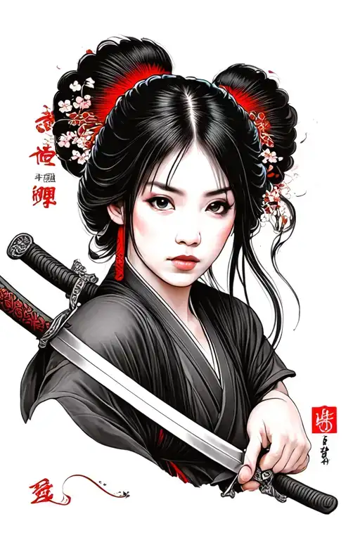 Japan Girl With Katana