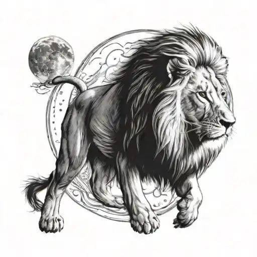 Lion Sur La Lune