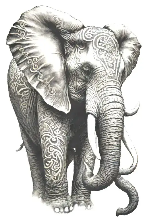 Elephant With Beautiful Woman Face