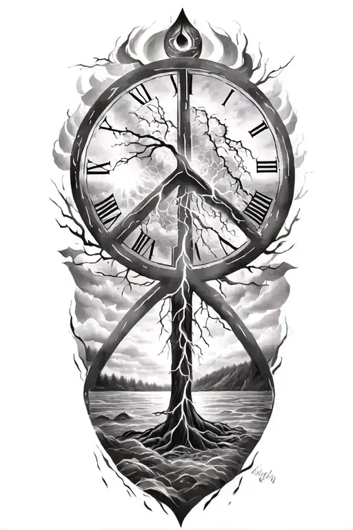 Peace And Lightining Storm And Time And Nature