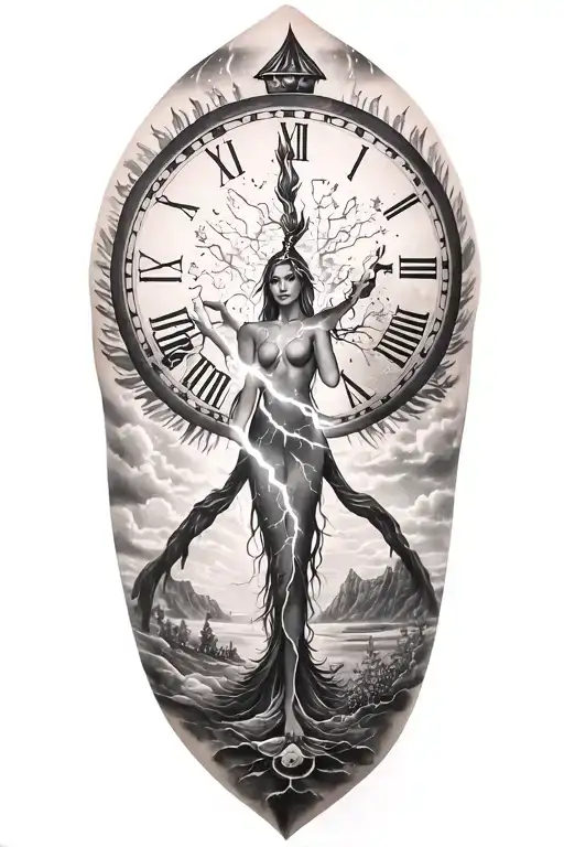 Freya And Lightining Storm And Time And Nature