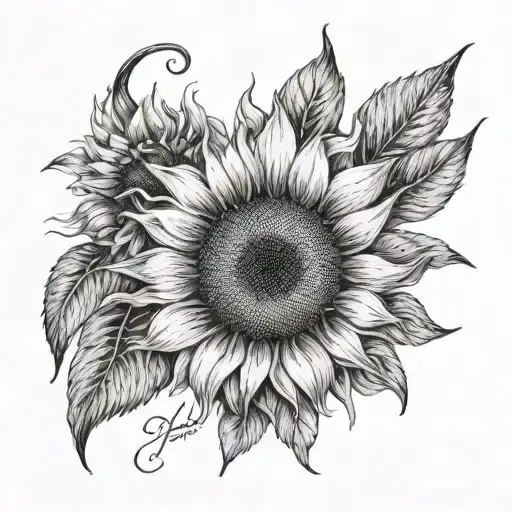 Sunflower With Inspriational Phrase