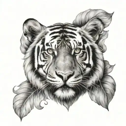 Tiger Face Heart Shape