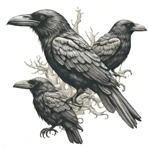 10 Crows All Different Sizes And The Biggest One Has Sharingan In The Birds Eye