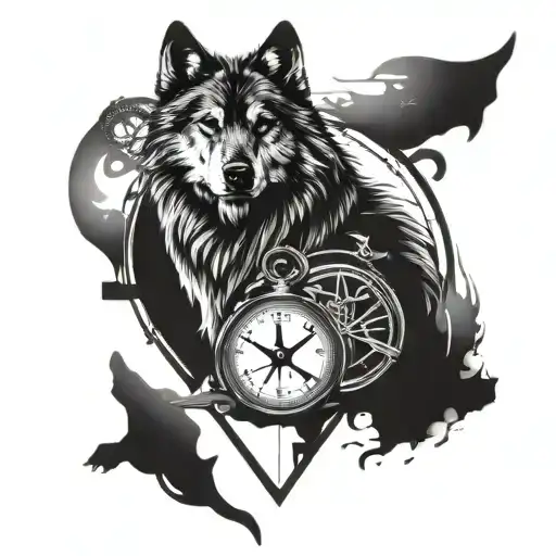 A Coeur Symbol Surrounded By Justice Scales And A Wolf Silhouette