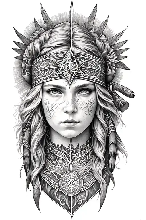 Vegvisir An Freya Goddes Wearing A Headband
