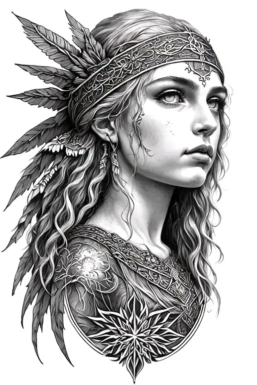 Vegvisir An Freya Goddes Wearing A Headband