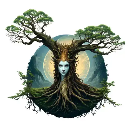 Freya Goddes Growing Onsire Of Yddrasil Tree