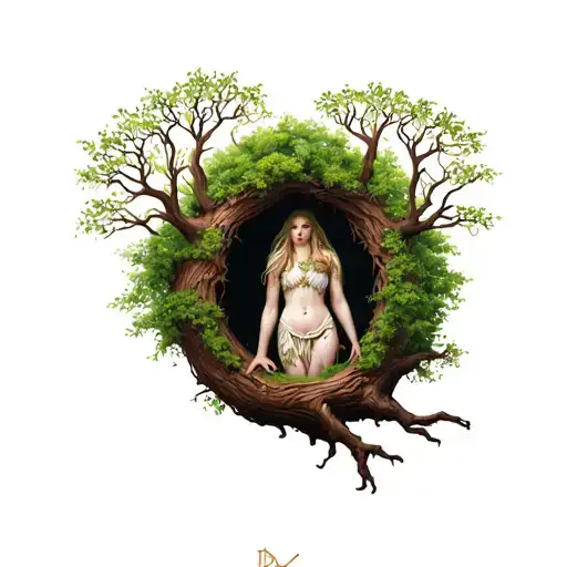Freya Goddes Body Growing Inside Of Tree