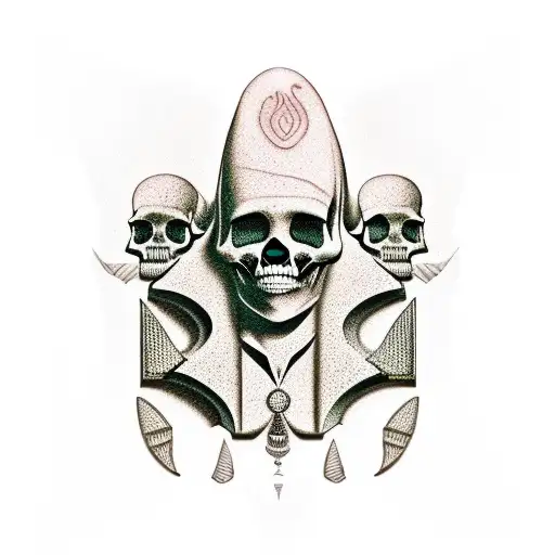 Egyptian Landscape With Skulls