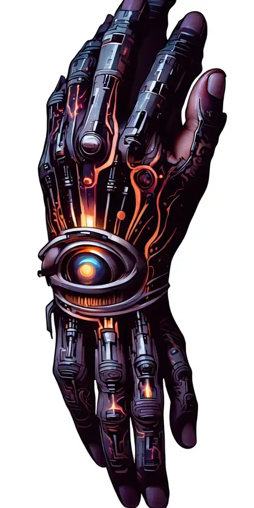 Cyber Hand Tattoo Design