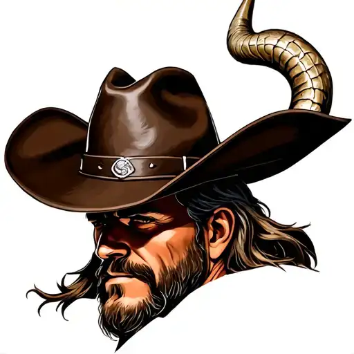 Cowboy Hat With Viking Horn