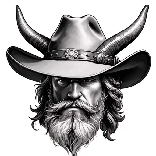 Cowboy Hat With Viking Horns