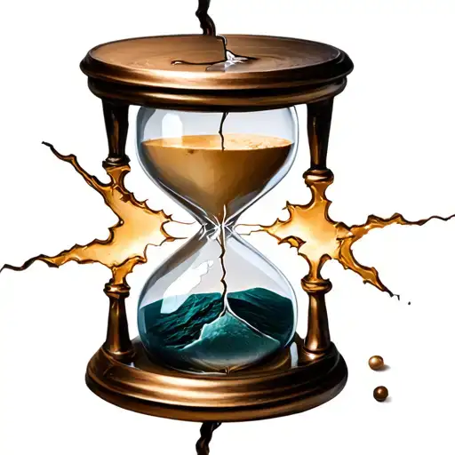 A Hourglass And The Bottom Half Of It Is Broken