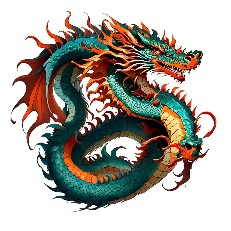 Japanees Full Body Dragon Tattoo On Back