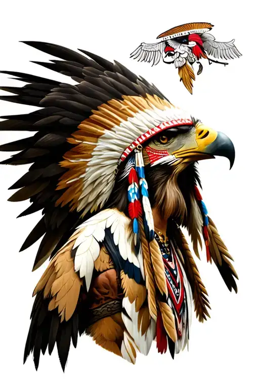 Chief Skenandoah With A Headress Inside An Eagle