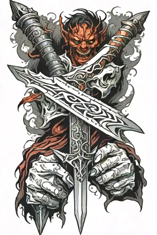 Demonic Sword With Demon Hand