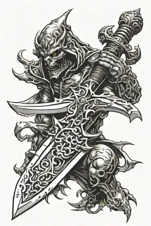 Demonic Sword With Demon Hand