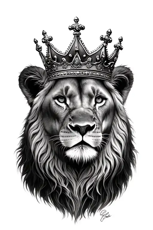 Lioness Wearing A Crown
