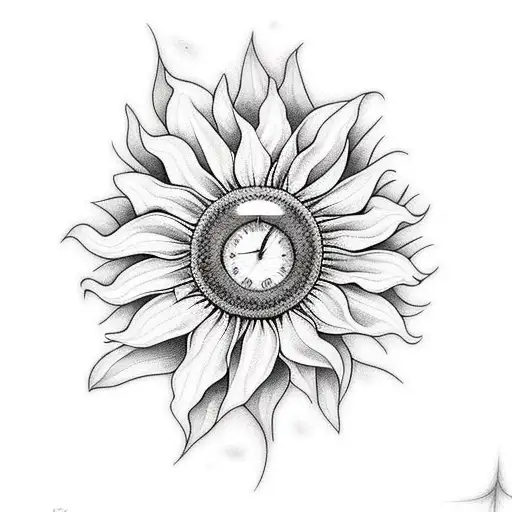 Hourglass With Sunflower