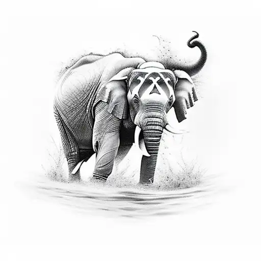 An Asian Elephant Charging Through Jungle