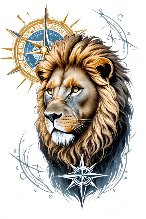 Lion And Compass Rose