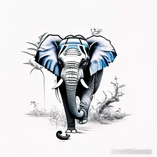 An Asian Elephant Charging Through Jungle