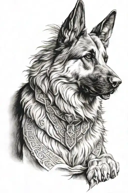 German Shepherd And Greek God