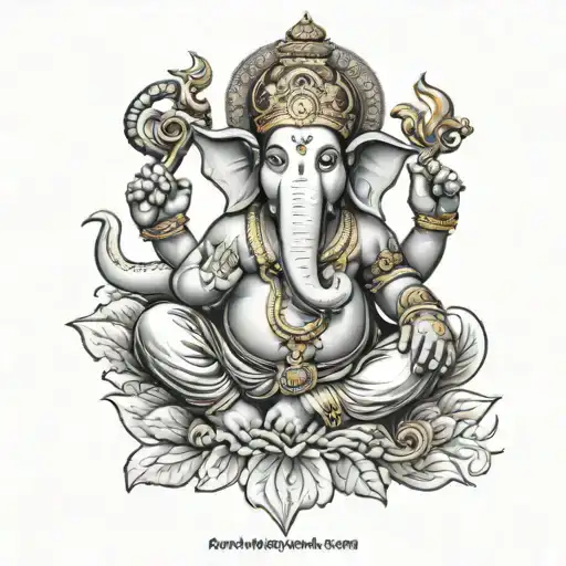 Hindu God Ganapati With Name Atharv
