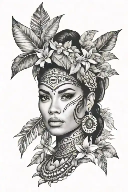 Beautiful Islander Woman Face