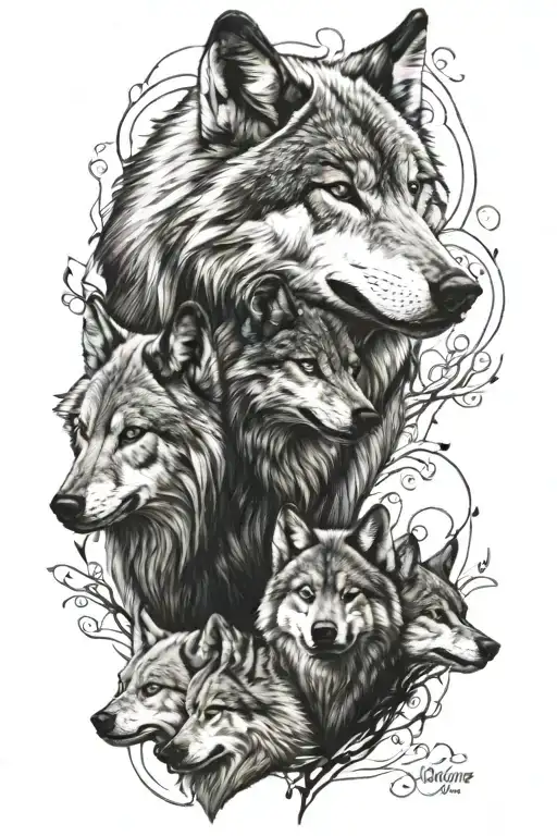 Wolf And Family