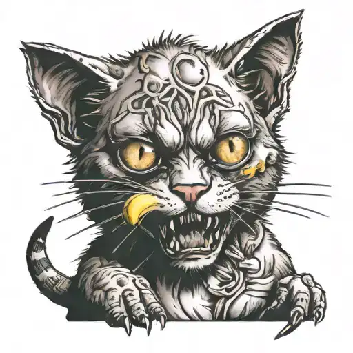 Zombie Cat Eating A Banana