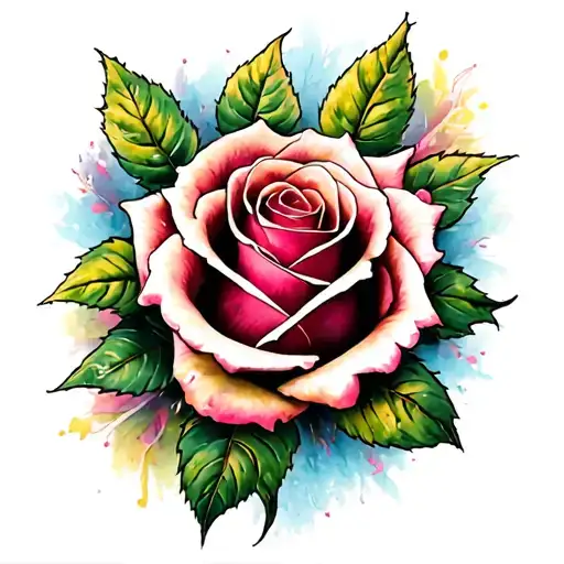 Tattoo Of A Rose On My Lefted Foot In Beautiful Colors