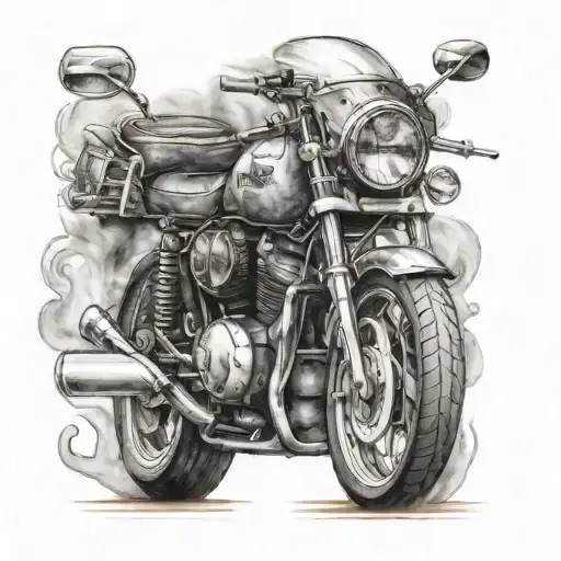 Create A Detailed Portrait Of A Motorcycle With A Hidden Message In The Exhaust Fumes