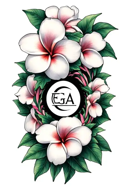 Plumeria Lei With Ega Symbol In The Center