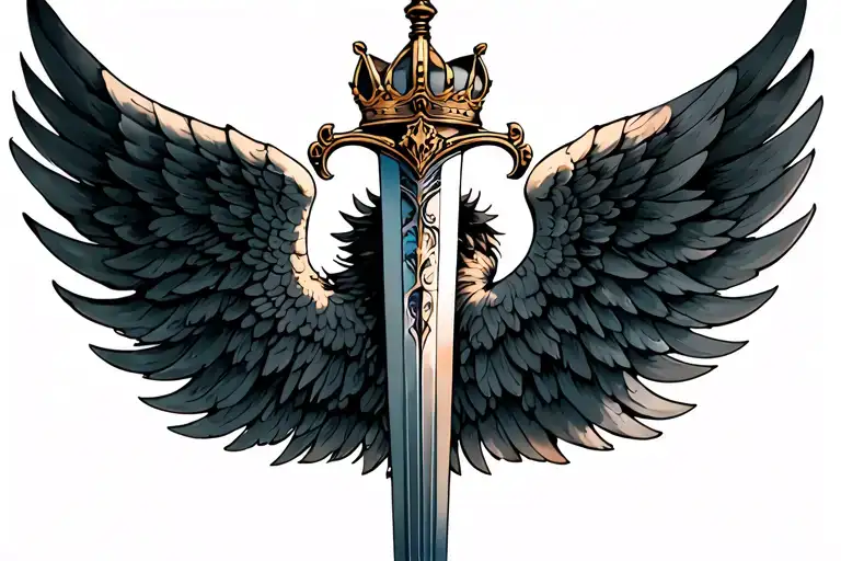 Wings With Sword And Crown