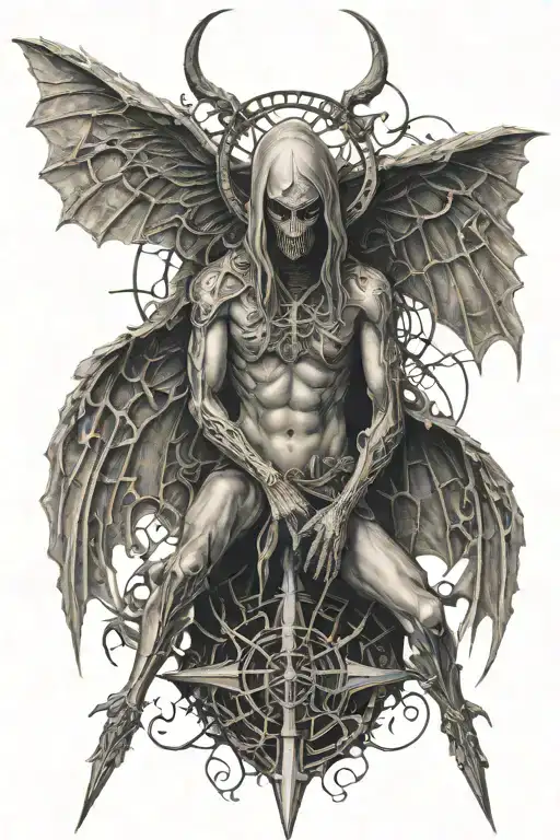 Arachangel With Spear With Christian Cross On Top