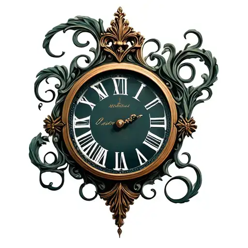 Simple Roman Clock Surrounded With Simple Irish Filigree