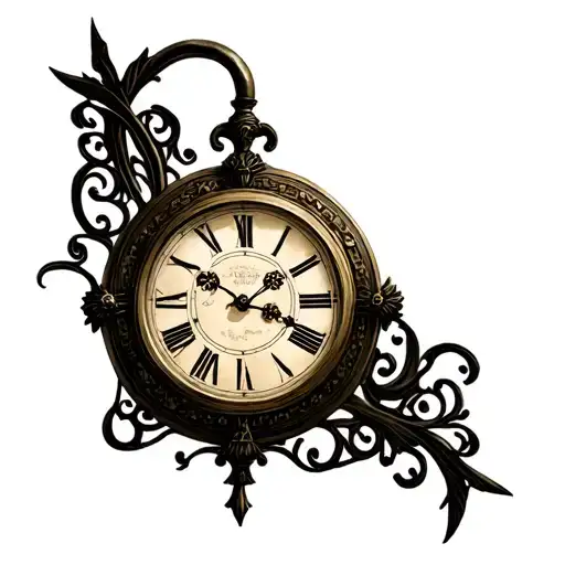 Simple Roman Clock Surrounded With Simple Irish Filigree