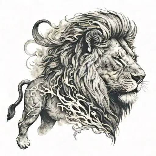 Lion Formed From Smoke