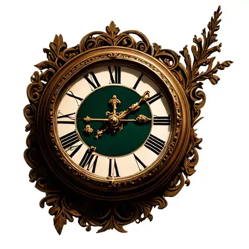 Simple Roman Clock Surrounded With Simple Irish Filigree