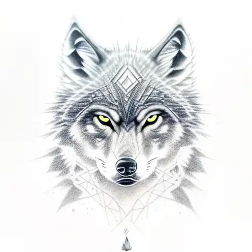 Dark Lonely Wolf Made By Trees