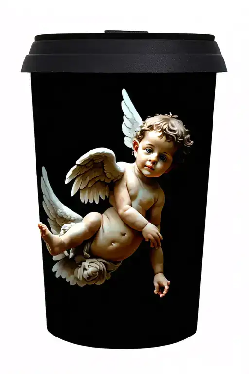 Small Baby Cupid Flying Away