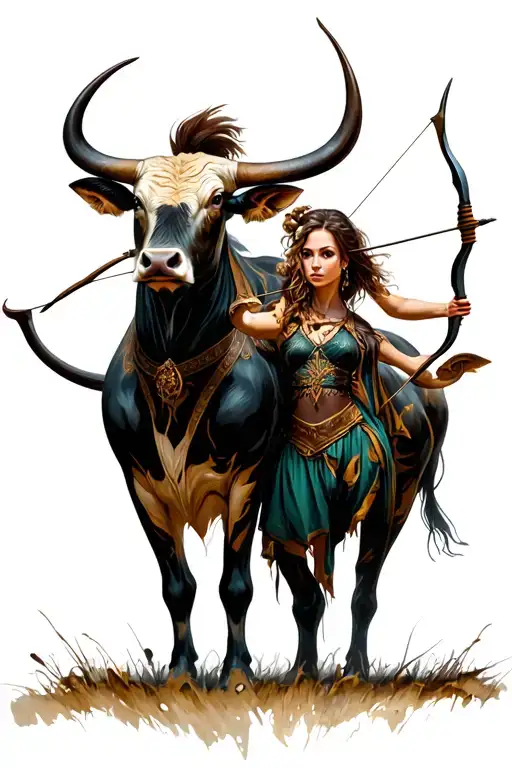 Bull And Female Archer