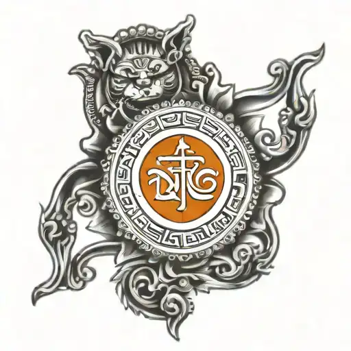 A Name Spelling Is A Dishant Make A Tattoo With Hindu Flag