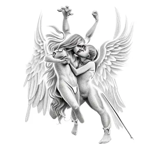 Angel Fighting With Demon